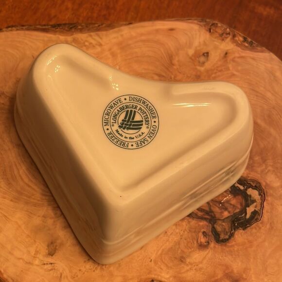 Longaberger Sweetheart Little Love Woven Traditions Heart Shaped Dish - Picture 2 of 5